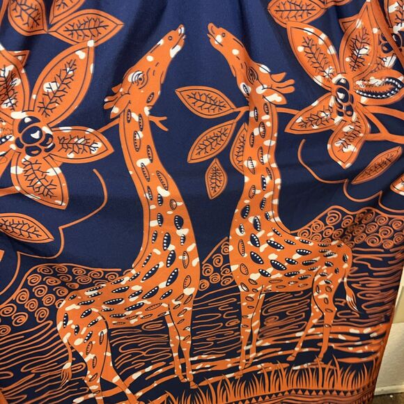 Rotita Giraffe Print Open Back Dress Women Size XL Blue/Orange - Picture 10 of 12